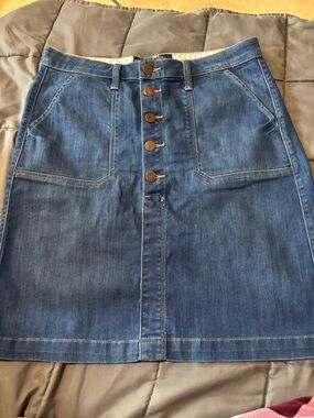 Lucky Brand Blue Denim Button-Front Mini Skirt